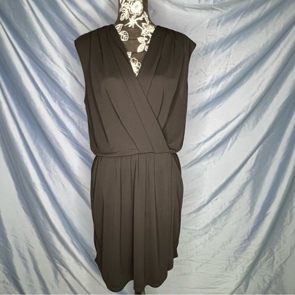 Rachel Roy Drape Front Black Dress